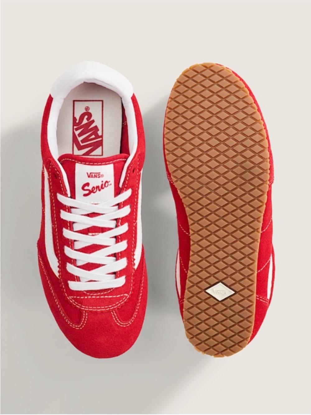 Vans Red and White Sneakers
